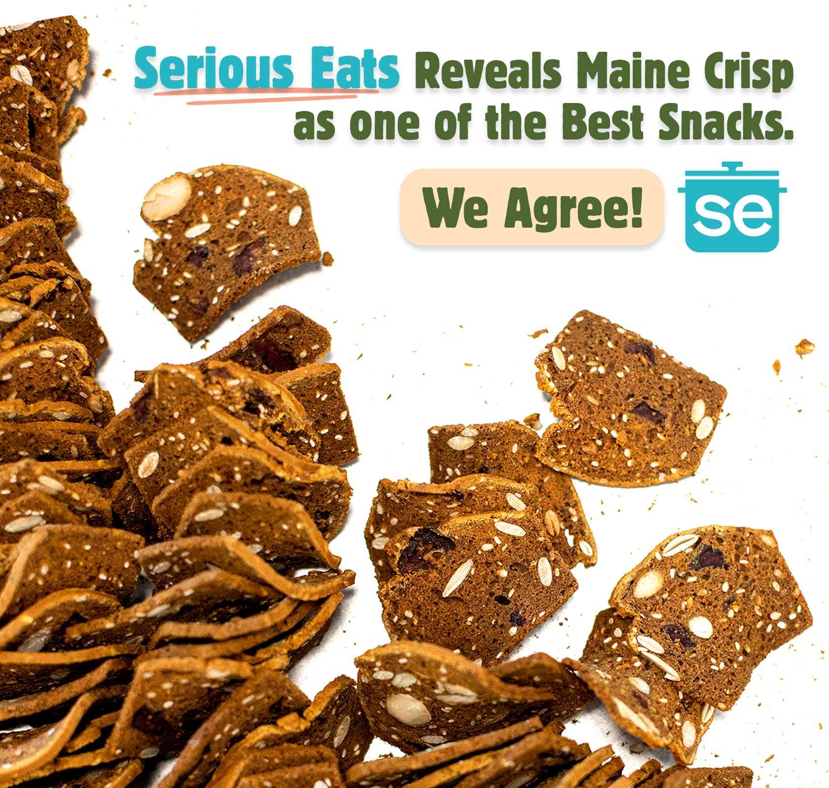 Maine Crisp Savory Fig & Thyme Crisps on a salad for crunch