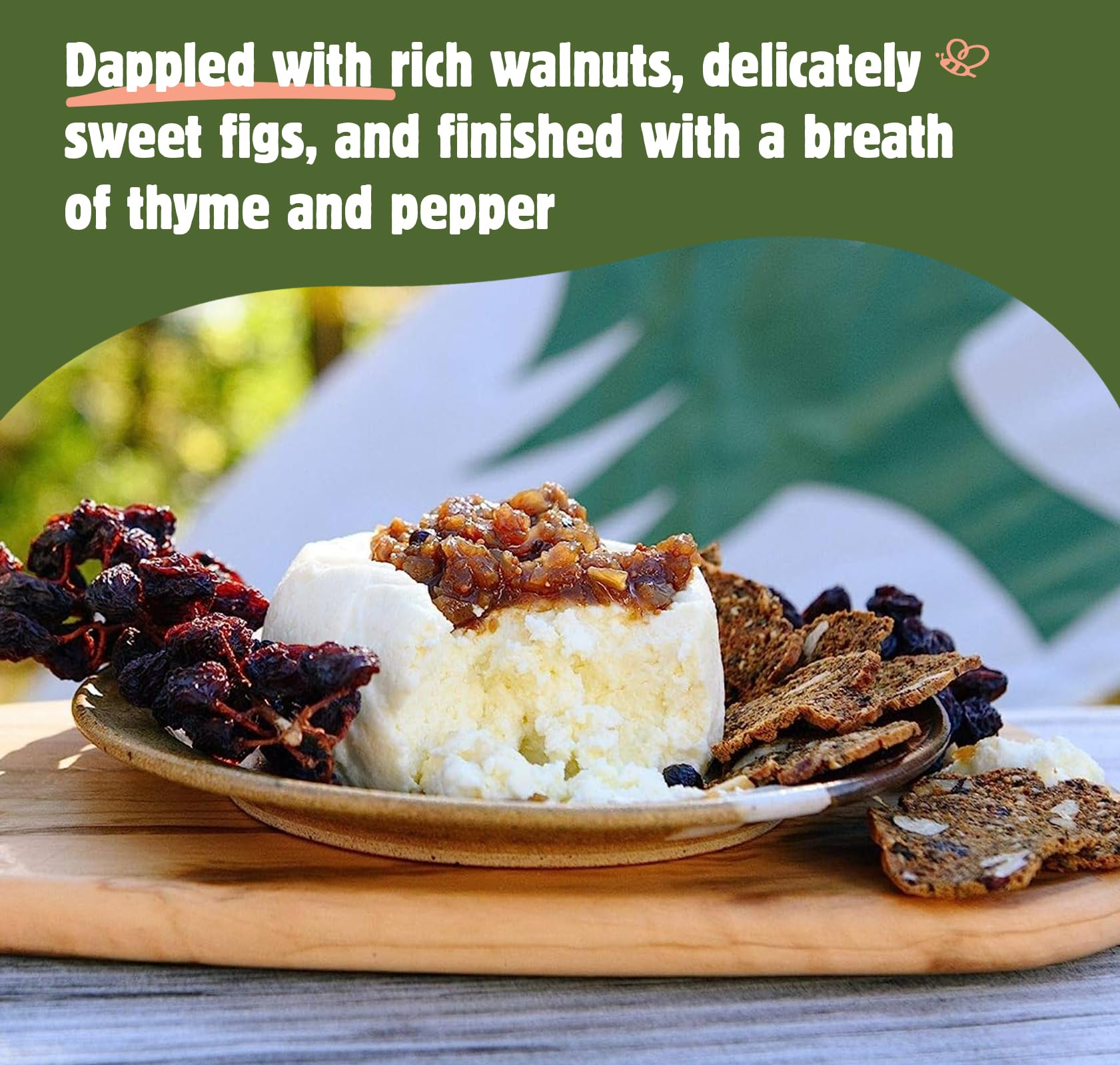 Maine Crisp Savory Fig & Thyme Crisps paired with prosciutto