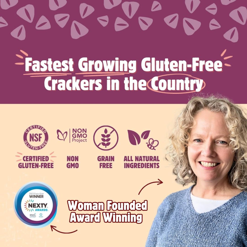 Ingredients highlight: buckwheat, almond flour, and organic flaxseed in Maine Crisp Crisps