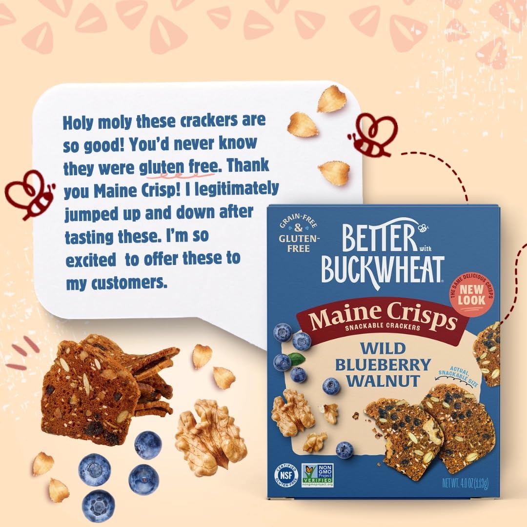 Maine Crisp Wild Blueberry Crisps bite-sized snack ready to enjoy