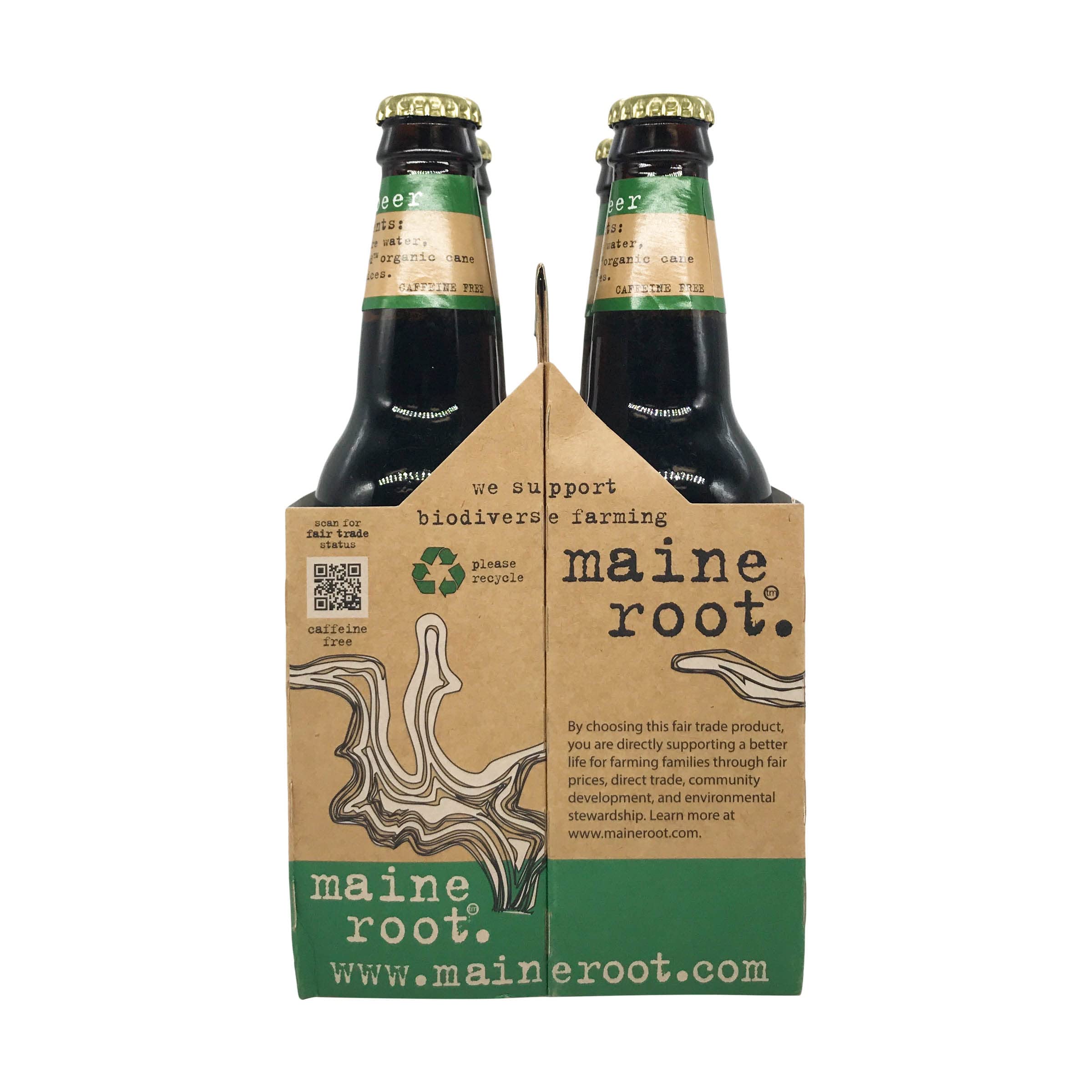 Maine Root fair trade certification seal on a bottle
