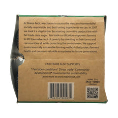 Maine Root organic evaporated cane juice label highlights fair trade sourcing