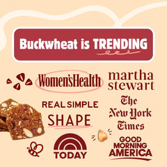 Buckwheat-based Maine Crisp ingredients closeup highlighting wholesome mix.