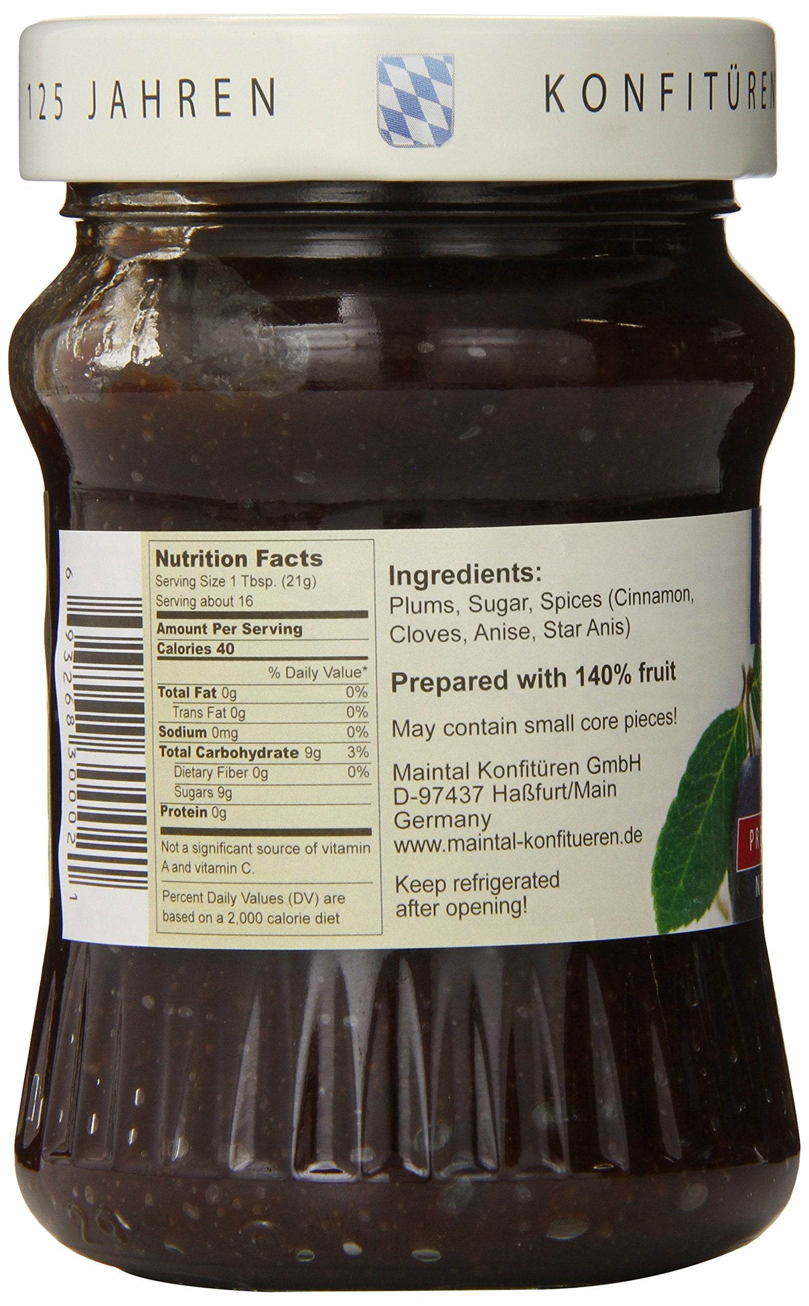 Maintal Plum Butter on toast showing textured spread.