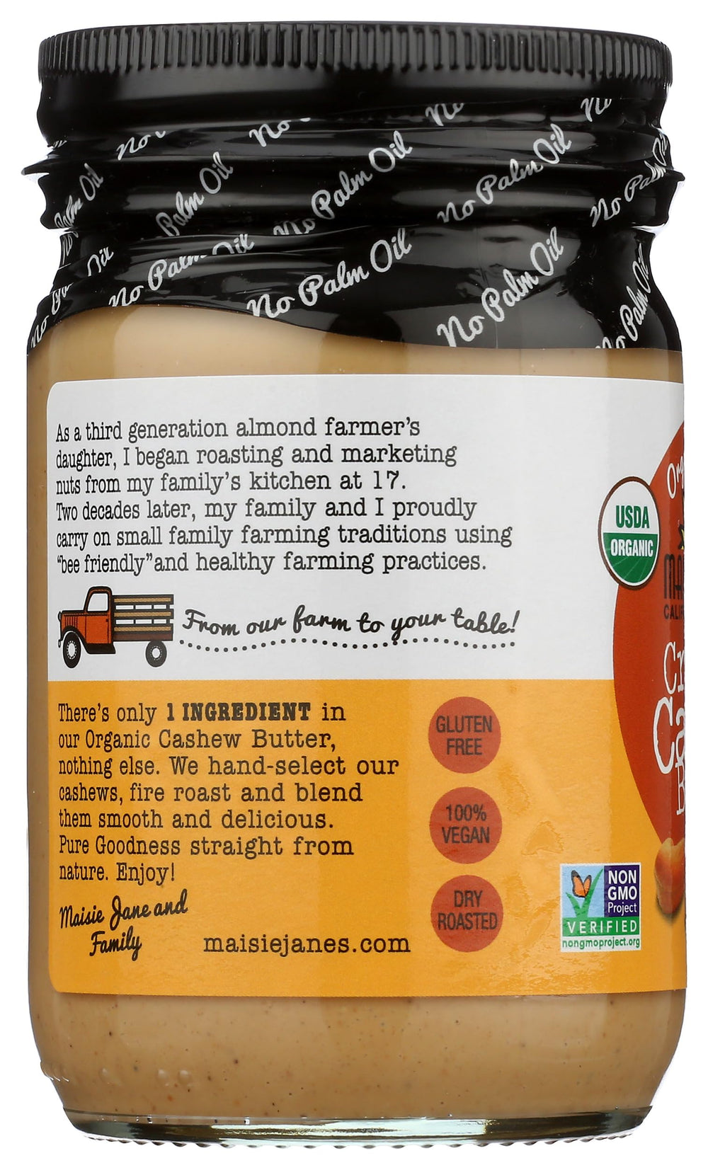 Maisie Jane's gluten-free and kosher icons emphasize inclusive dietary needs.