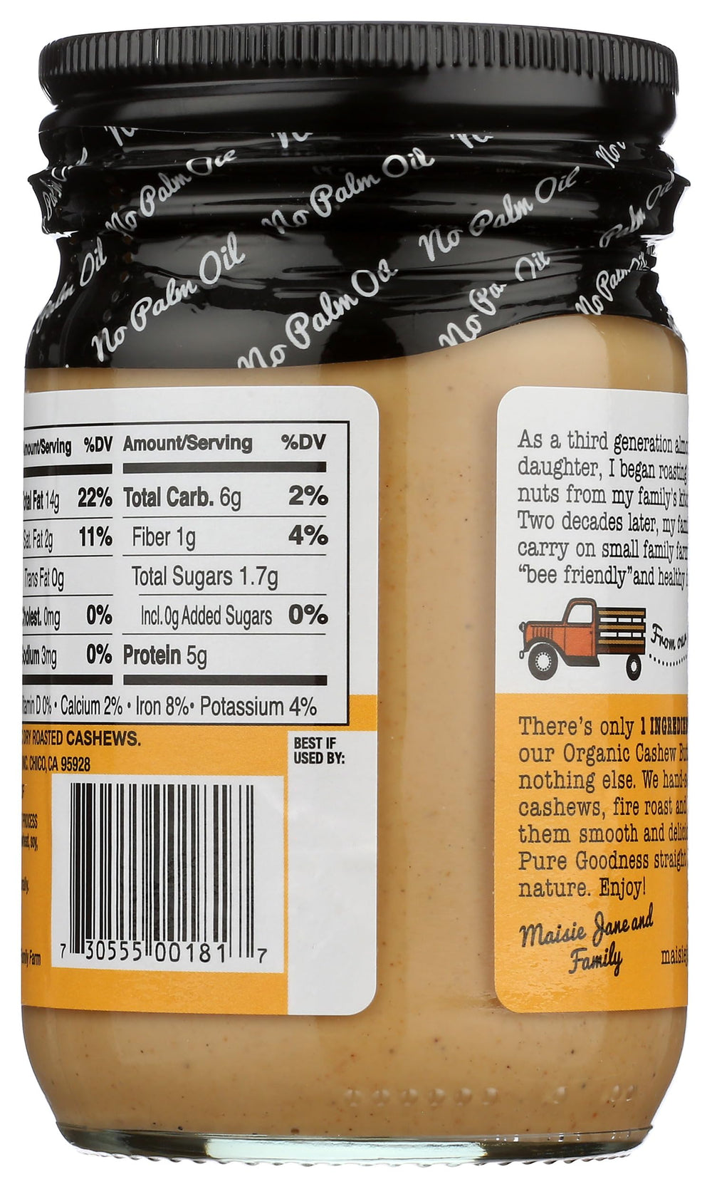Spoonful of Maisie Jane's Cashew Butter on apple demonstrates snack-friendly versatility.