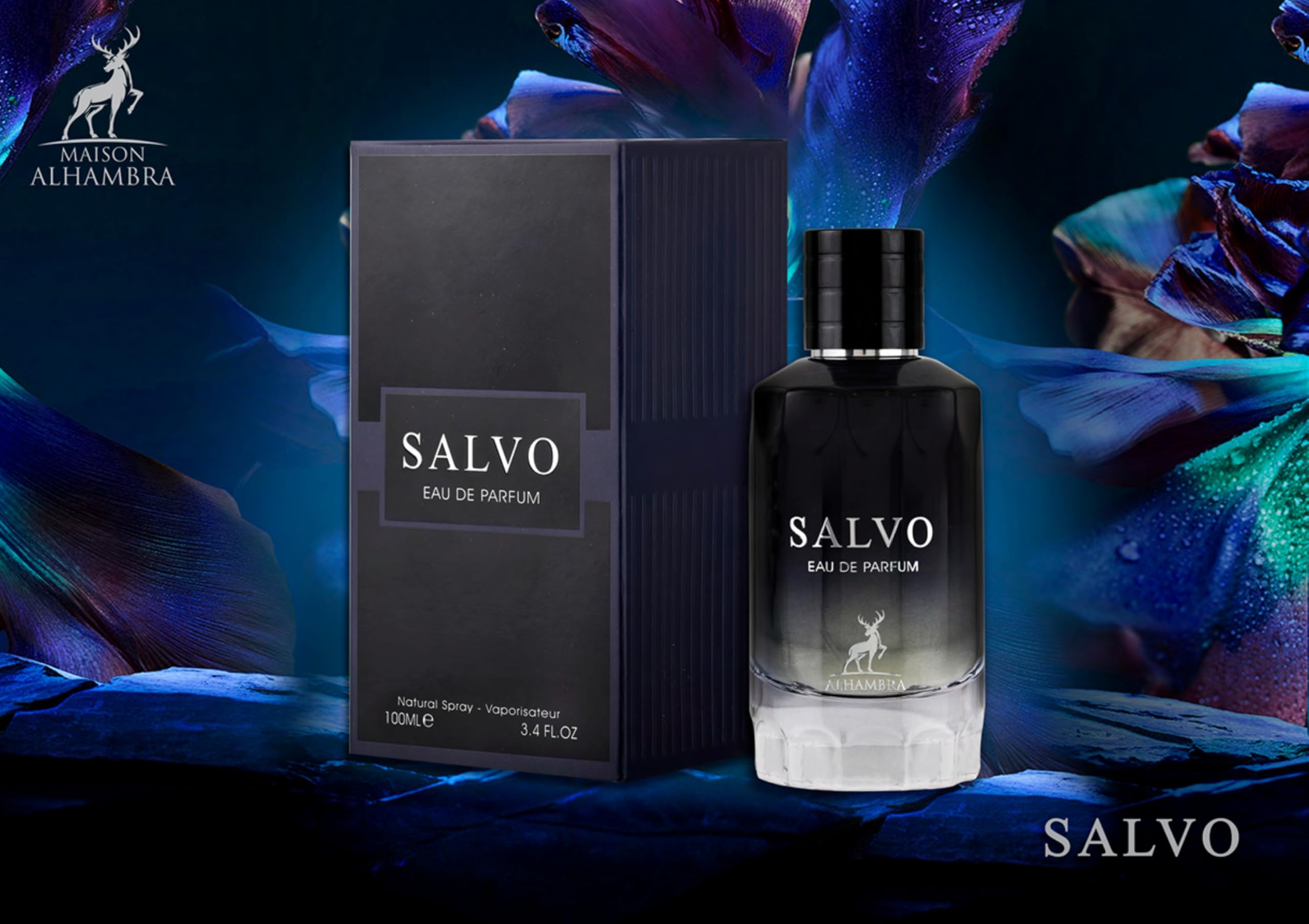 Maison Alhambra Salvo bottle angled for versatile day-to-night use