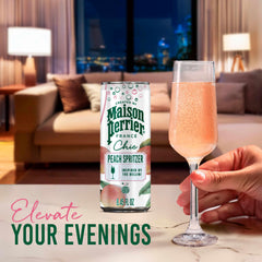 Maison Perrier Chic Daiqui-Red over ice pour highlights dramatic color and crisp fizz