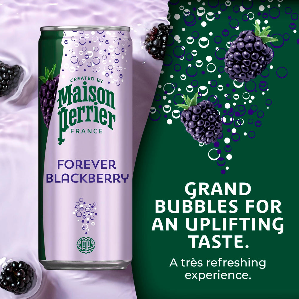 Maison Perrier Forever Blackberry being poured into a glass