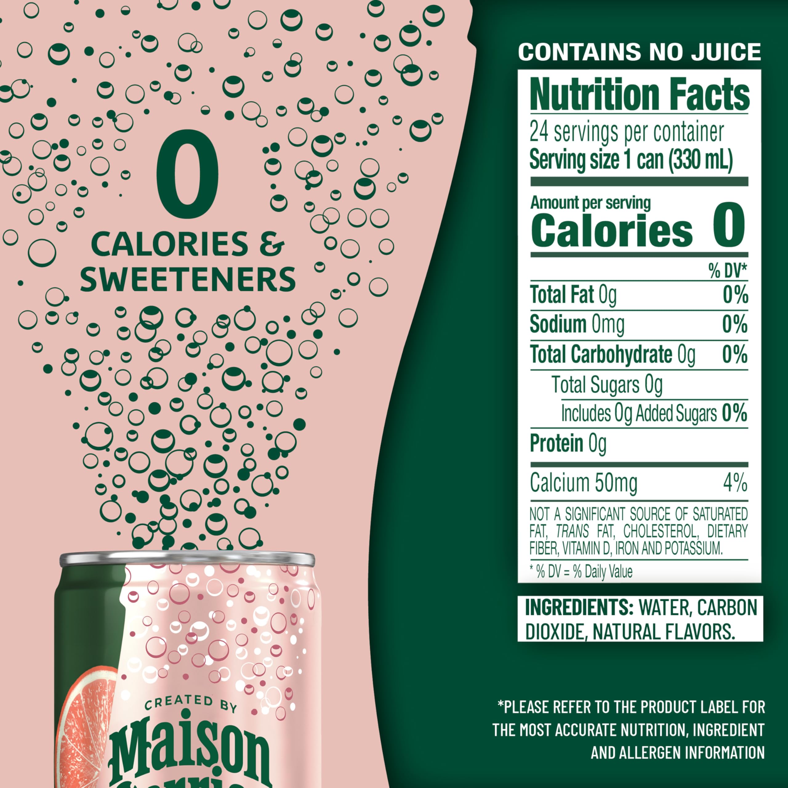 Maison Perrier Forever Grapefruit can side showing sleek French design and zero calories