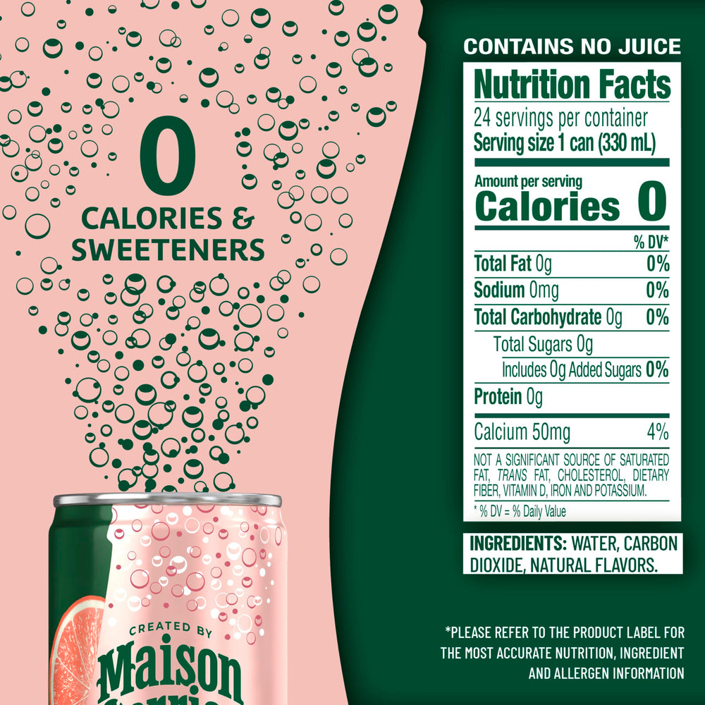 Maison Perrier Forever Grapefruit can side showing sleek French design and zero calories