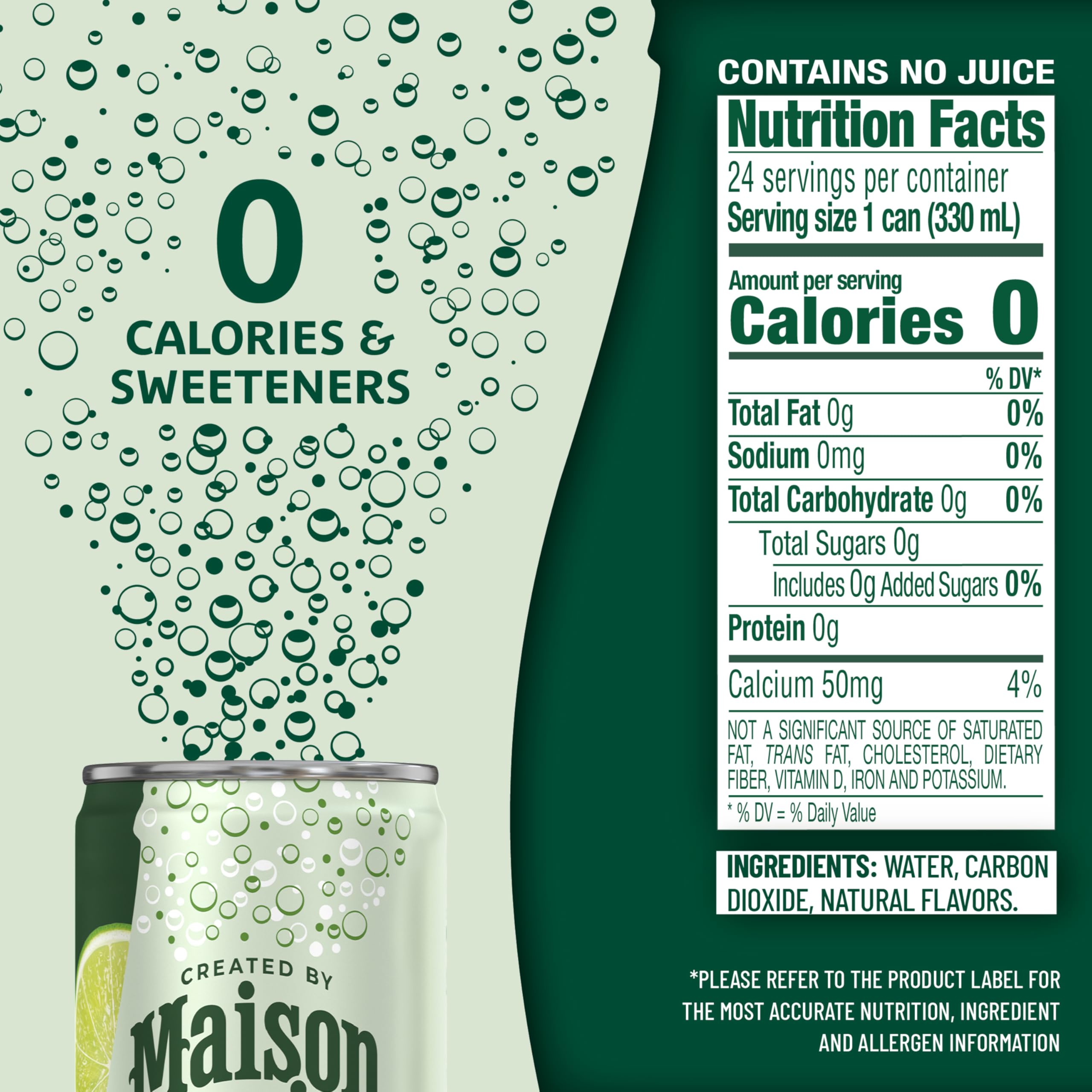 Maison Perrier Forever Lime bubbles in a glass for a bright lift