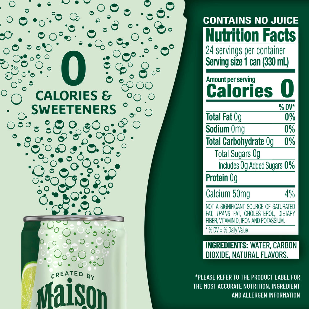 Maison Perrier Forever Lime bubbles in a glass for a bright lift