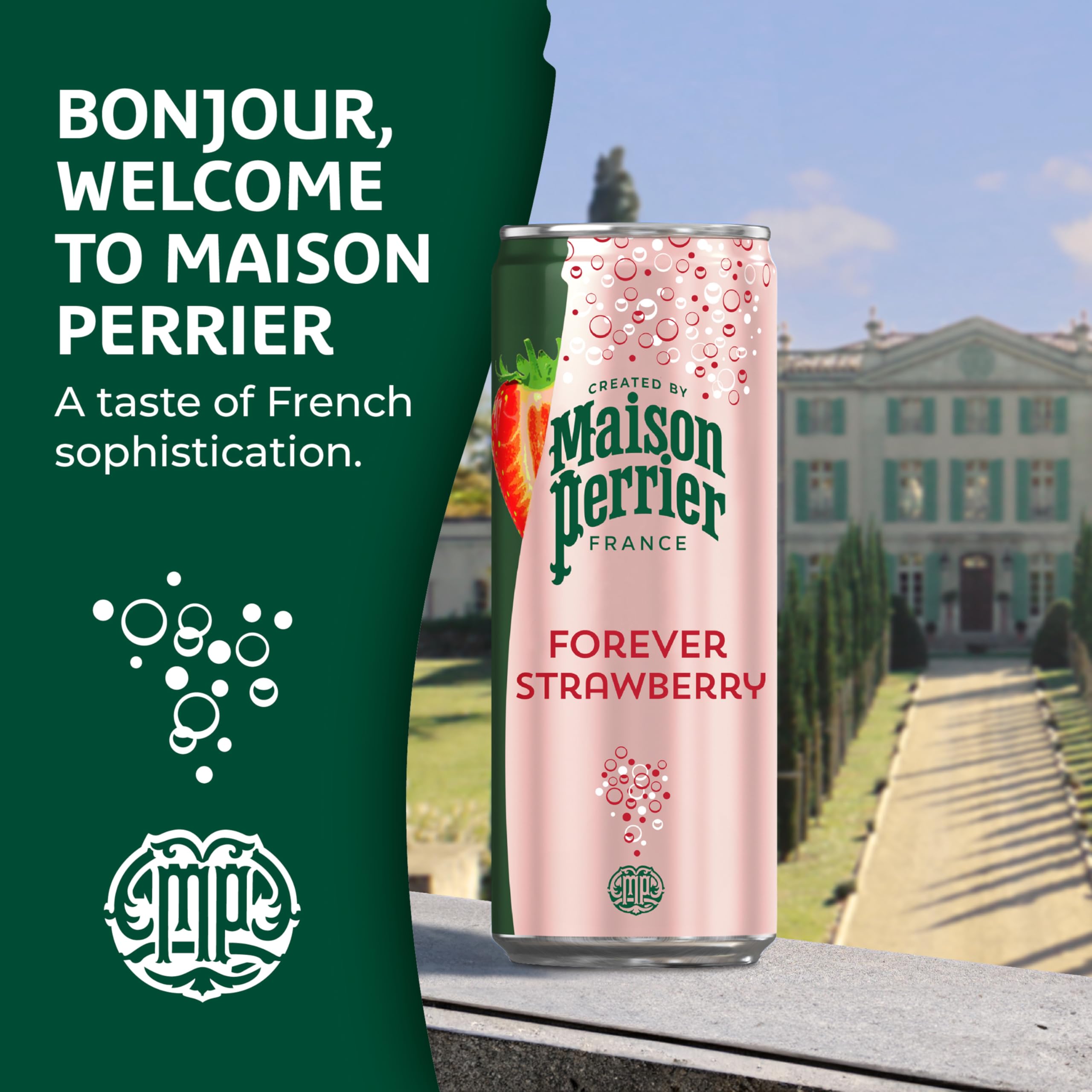 Maison Perrier Forever Strawberry 3-pack display offers convenient on-the-go refreshment