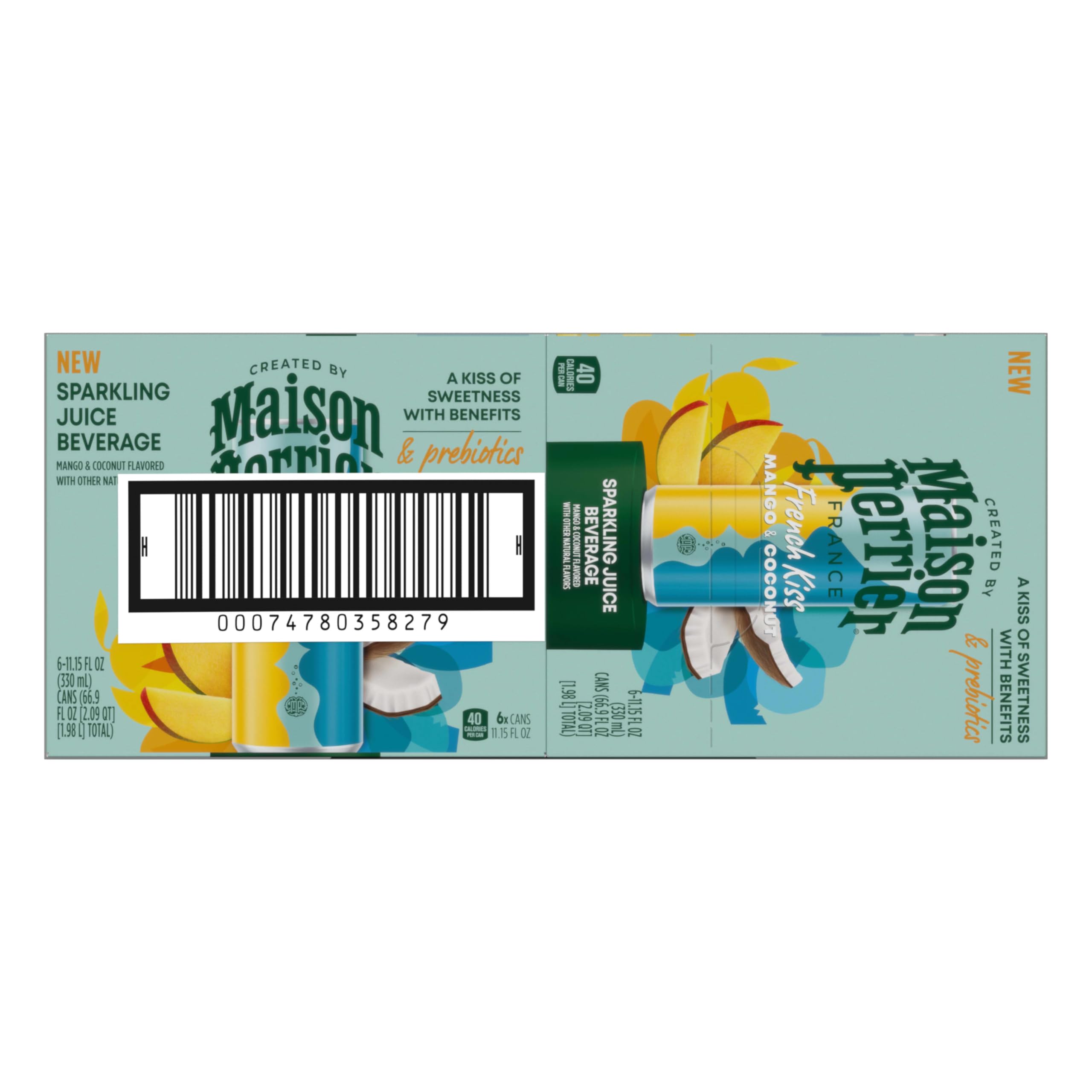 Maison Perrier French Kiss mango-coconut with ice for a refreshing break.