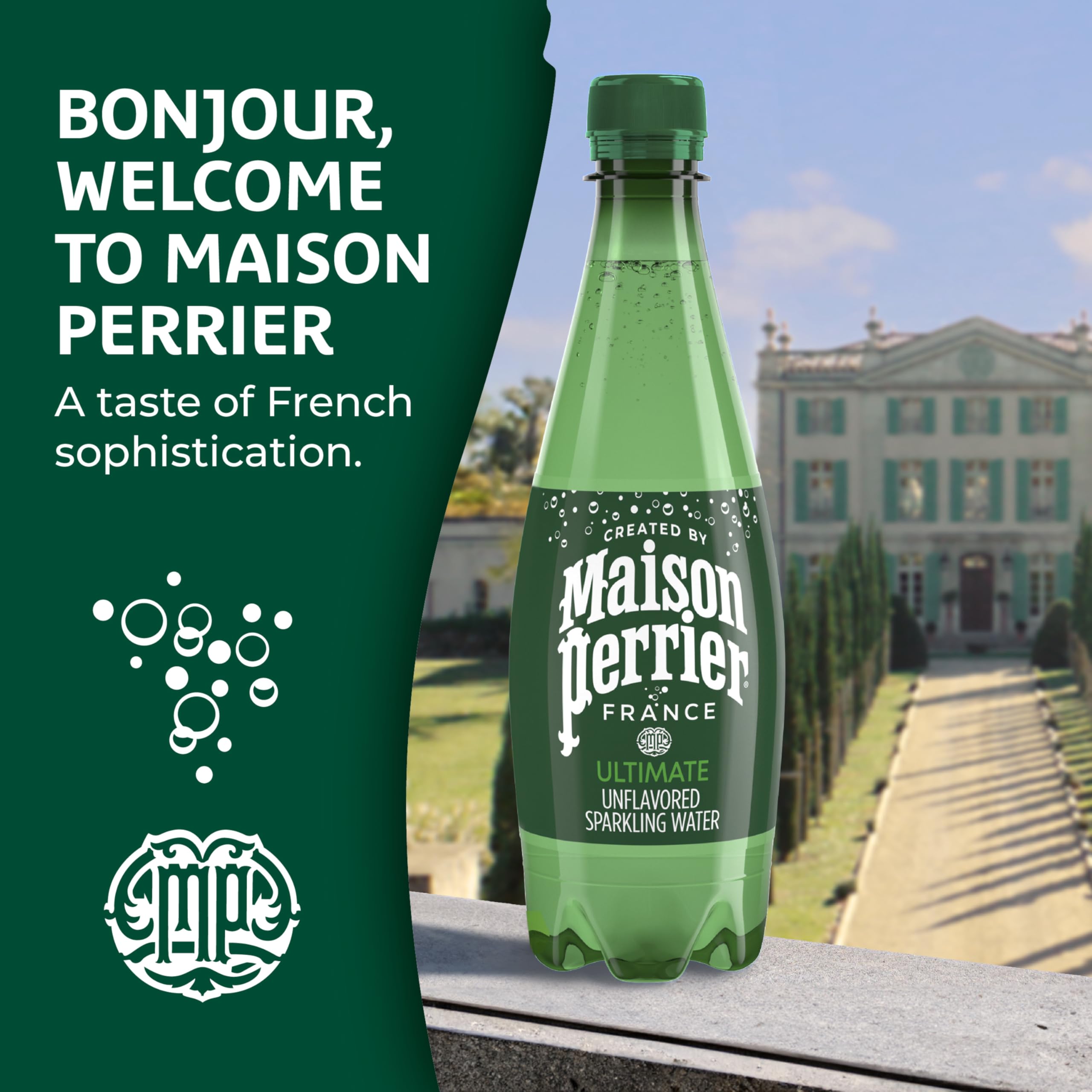 Maison Perrier on-the-go bottle in hand, ideal for busy days and quick hydration