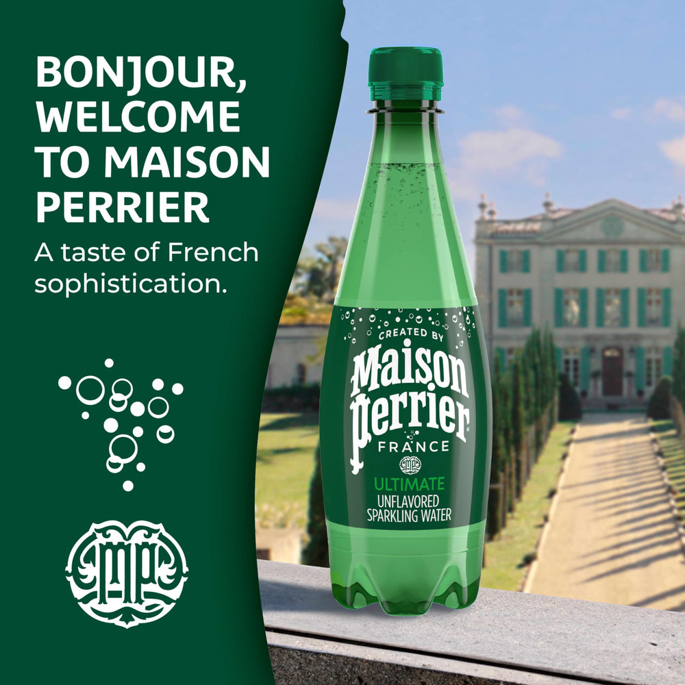 Hand holding a Maison Perrier Ultimate six-pack on a sunny picnic.
