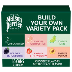 Maison Perrier variety-pack front view with mixed flavors for on-the-go refreshment.