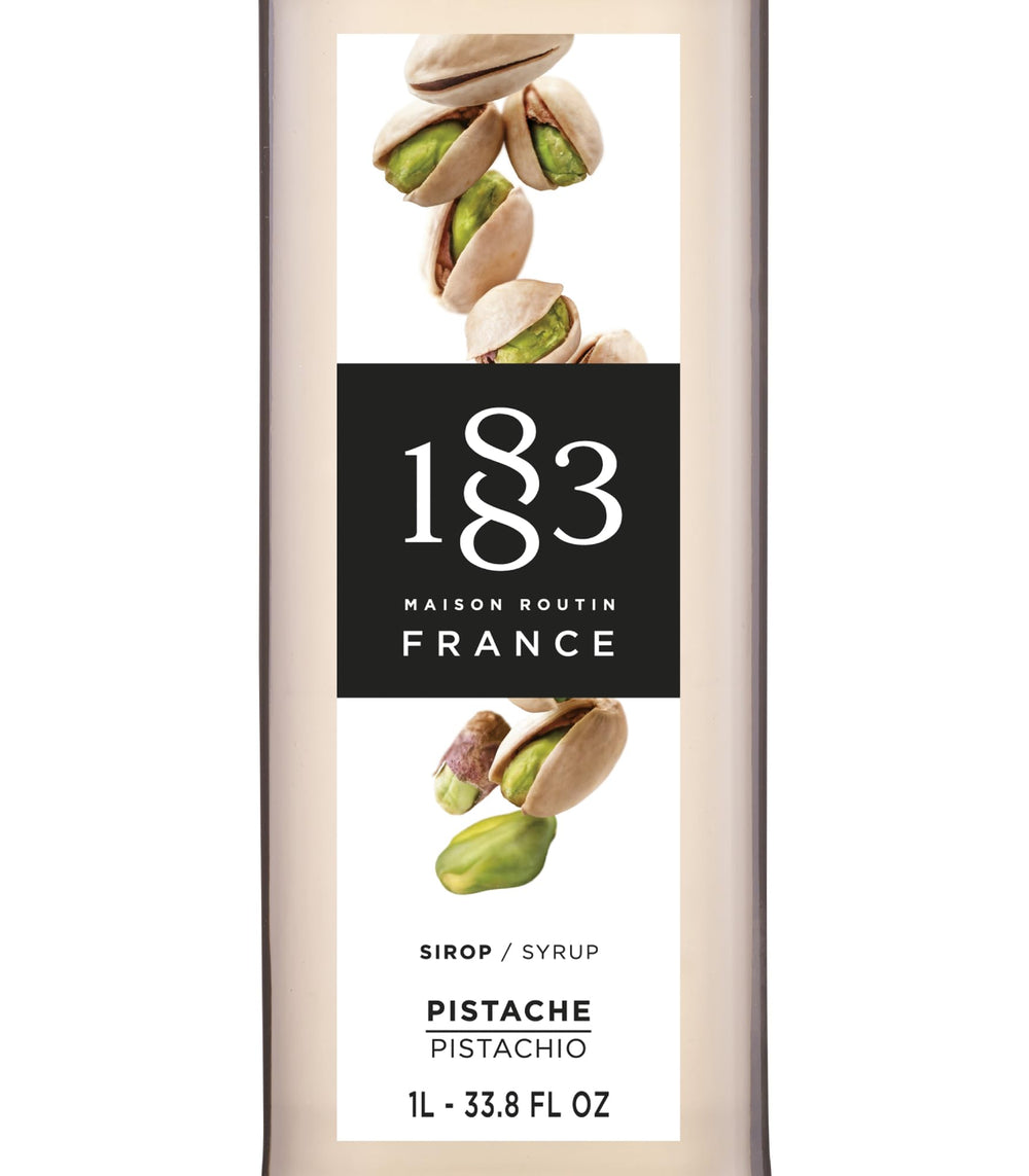 1883 Pistachio Syrup latte steam adding smooth pistachio notes.