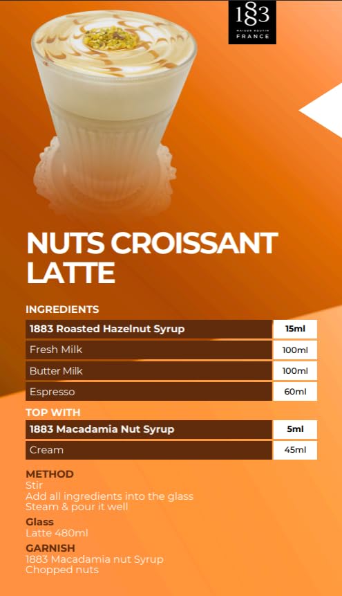 1883 MAISON ROUTIN hazelnut syrup pour over coffee for creamy sweetness