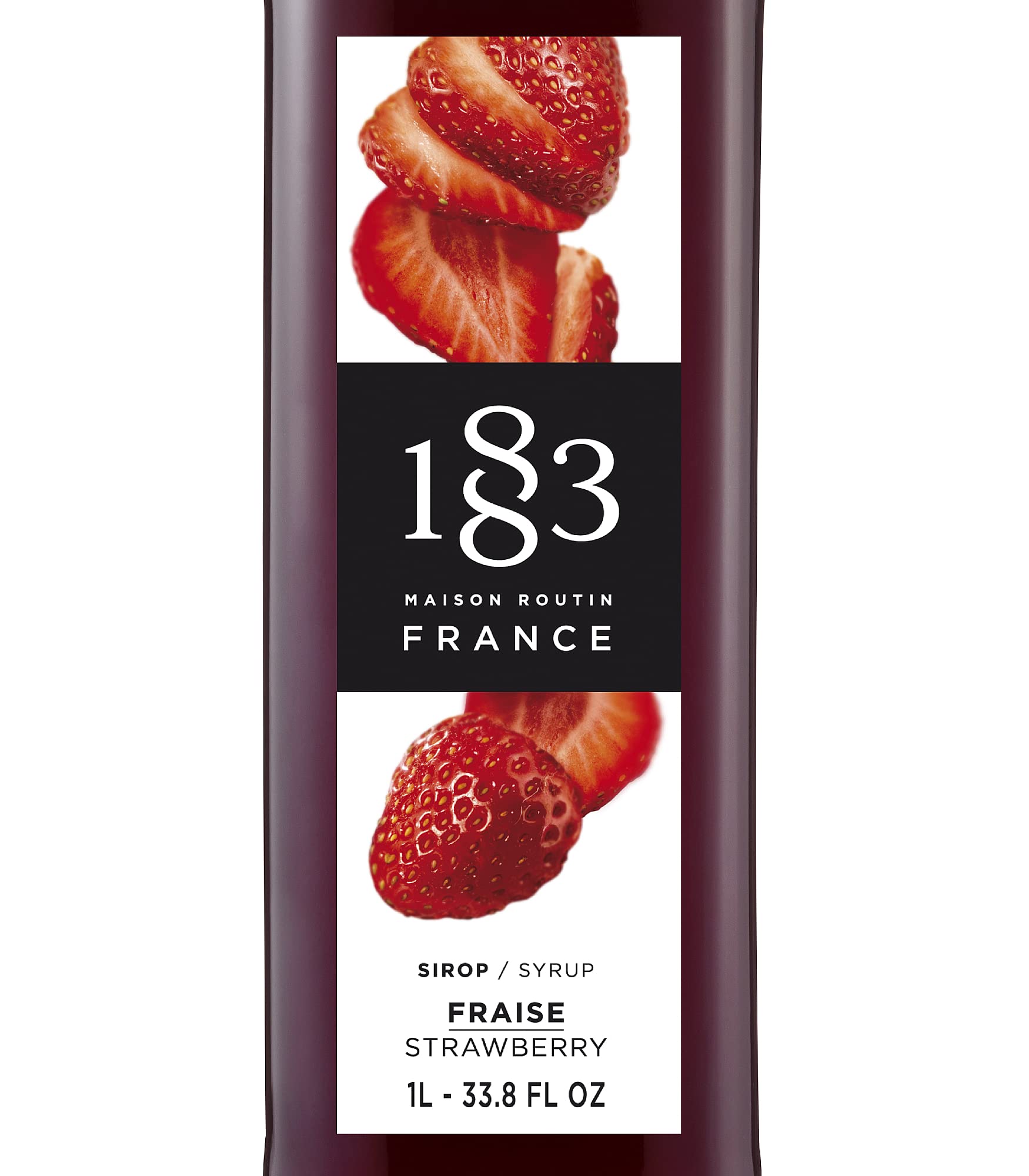 1883 strawberry syrup elevates coffee with a bright strawberry aroma.