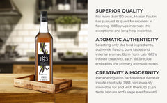 1883 Maison Routin vanilla syrup bottle 1-liter, elegant professional packaging.