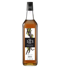 1883 Maison Routin vanilla syrup bottle front for premium coffee flavor.