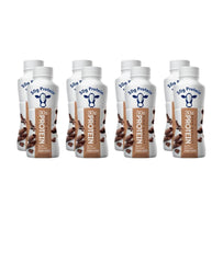 Generic chocolate high protein shake glass serving ideal for athletes