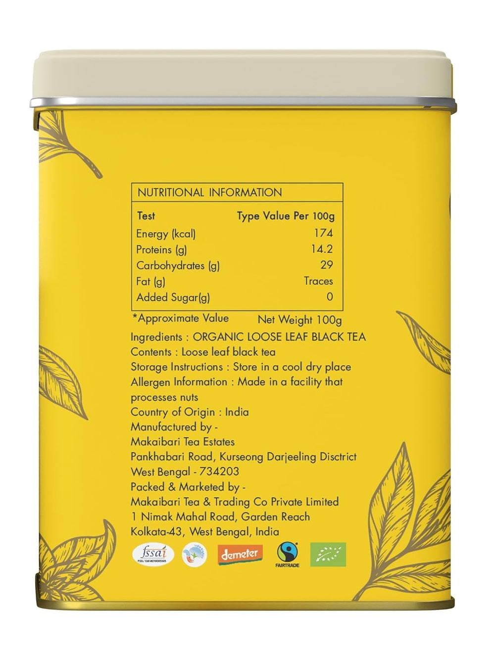 Makaibari Himalayan Spring dry leaves with peachy fragrance and bright floral notes.
