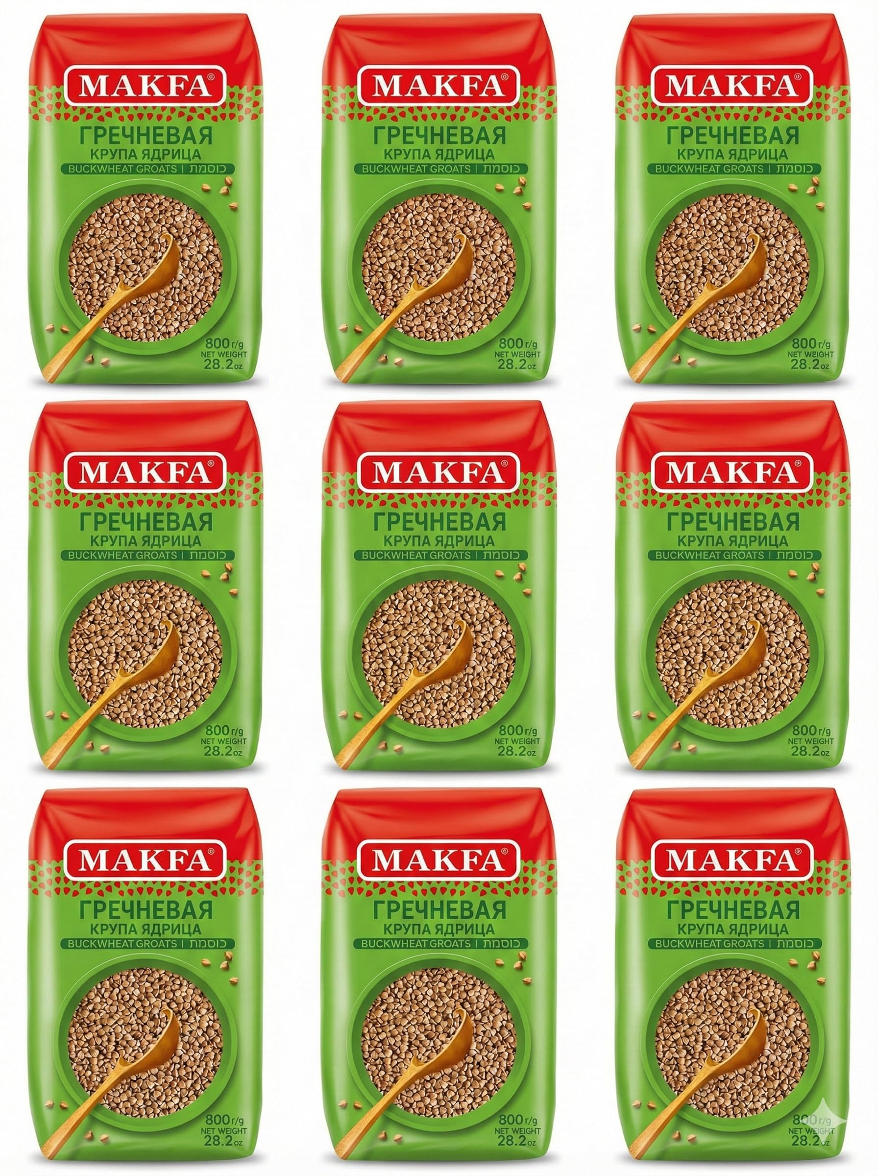 Makfa buckwheat groats packaging shows bulk bags for easy pantry storage and value