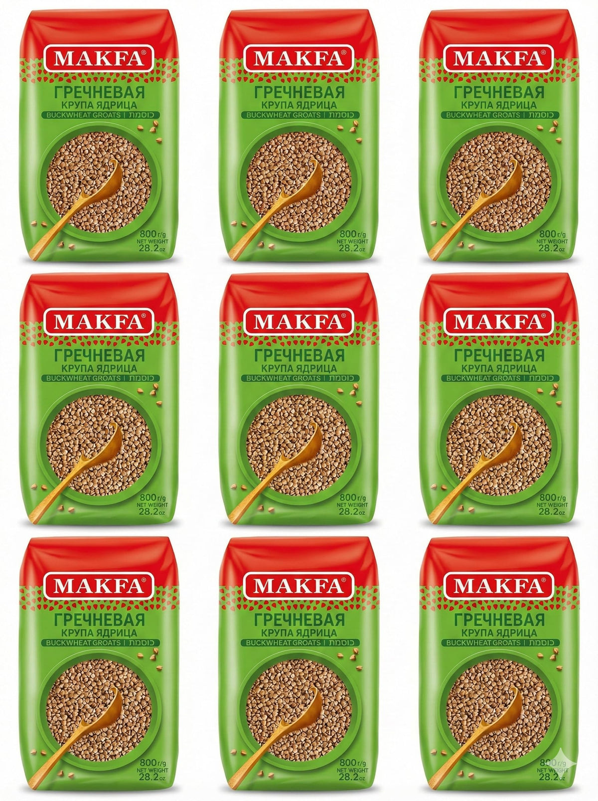 Makfa buckwheat groats packaging shows bulk bags for easy pantry storage and value