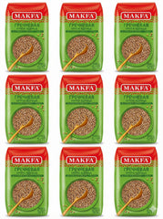Makfa buckwheat groats packaging shows bulk bags for easy pantry storage and value