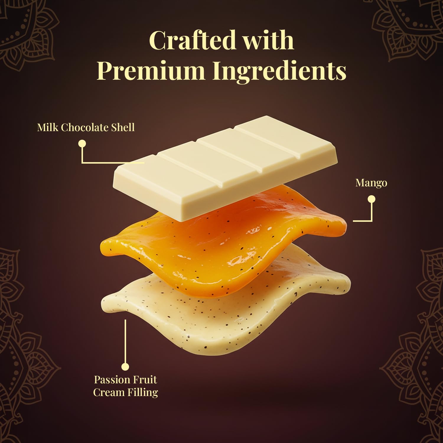 Makro Food ChocCart Dubai bar mango filling hints tropical flavor.