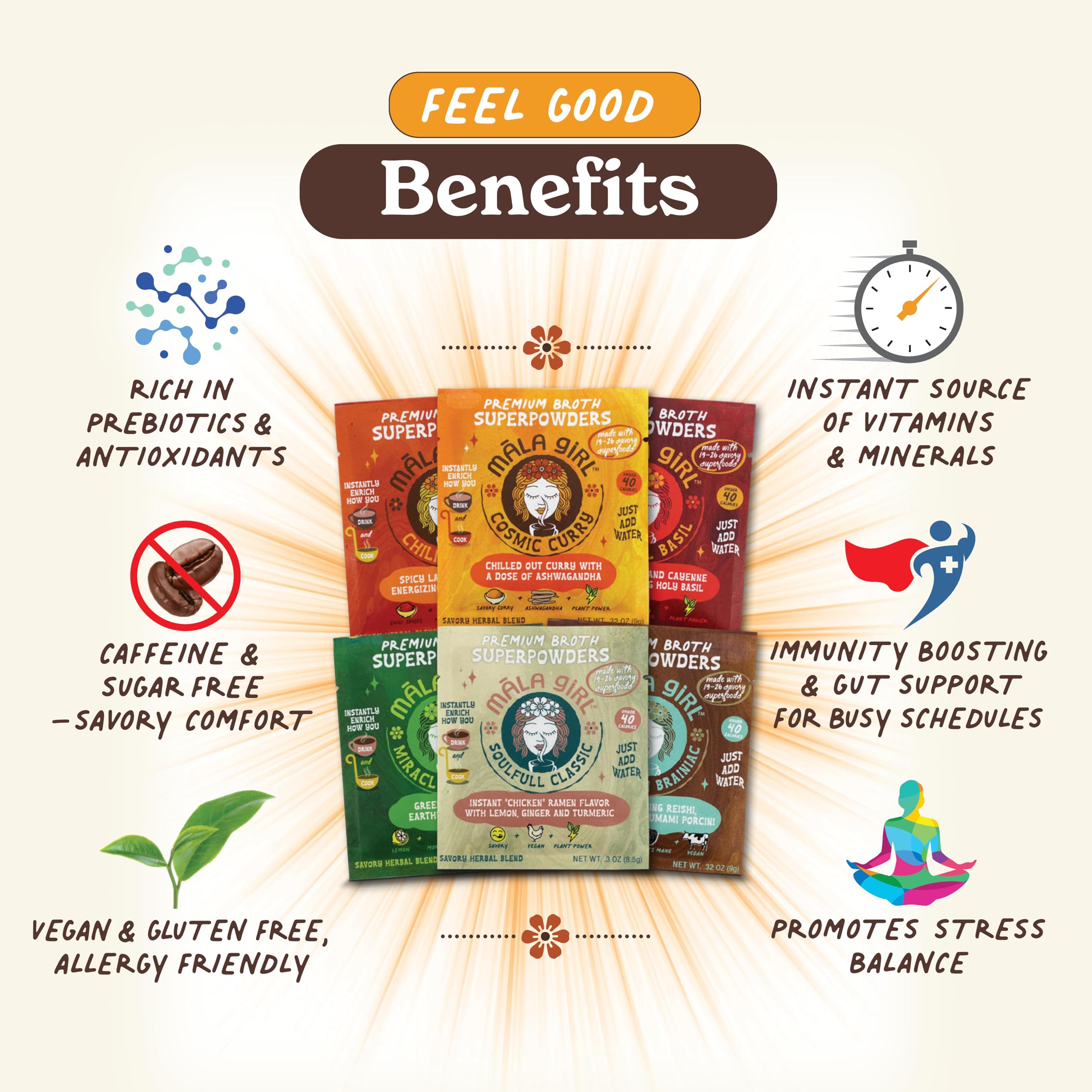 Mala Girl Chili Chakra sachet for warming broth and spicy meals.