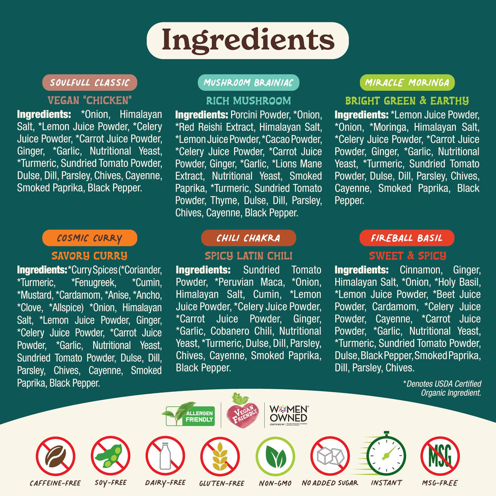 Mala Girl Mushroom Brainiac sachet for brain-friendly vegan broth and meals.