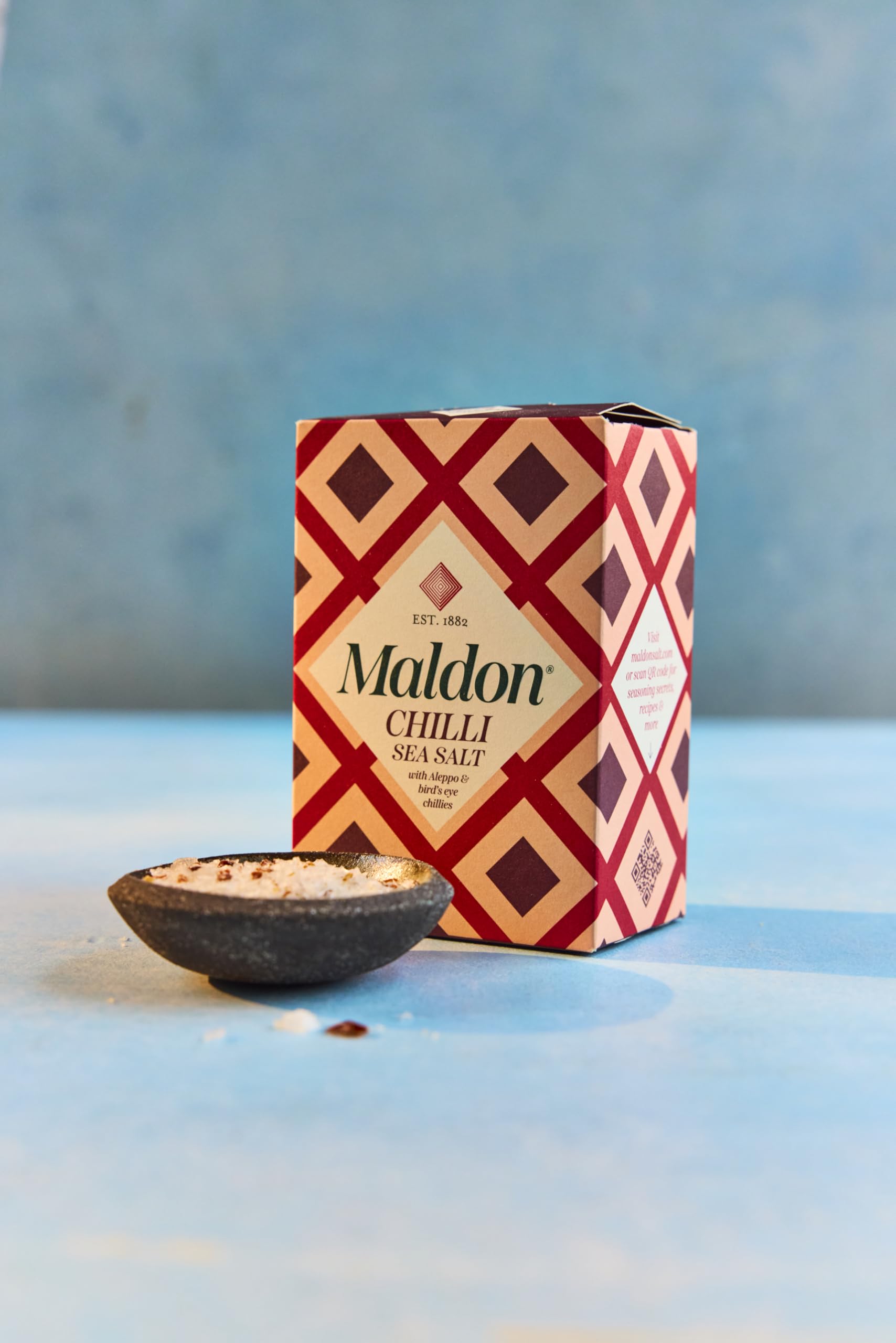 Maldon chilli sea salt flakes rims a margarita with heat and aroma.