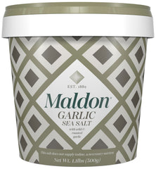 Maldon Garlic Sea Salt with wild garlic flakes flavors dishes beautifully