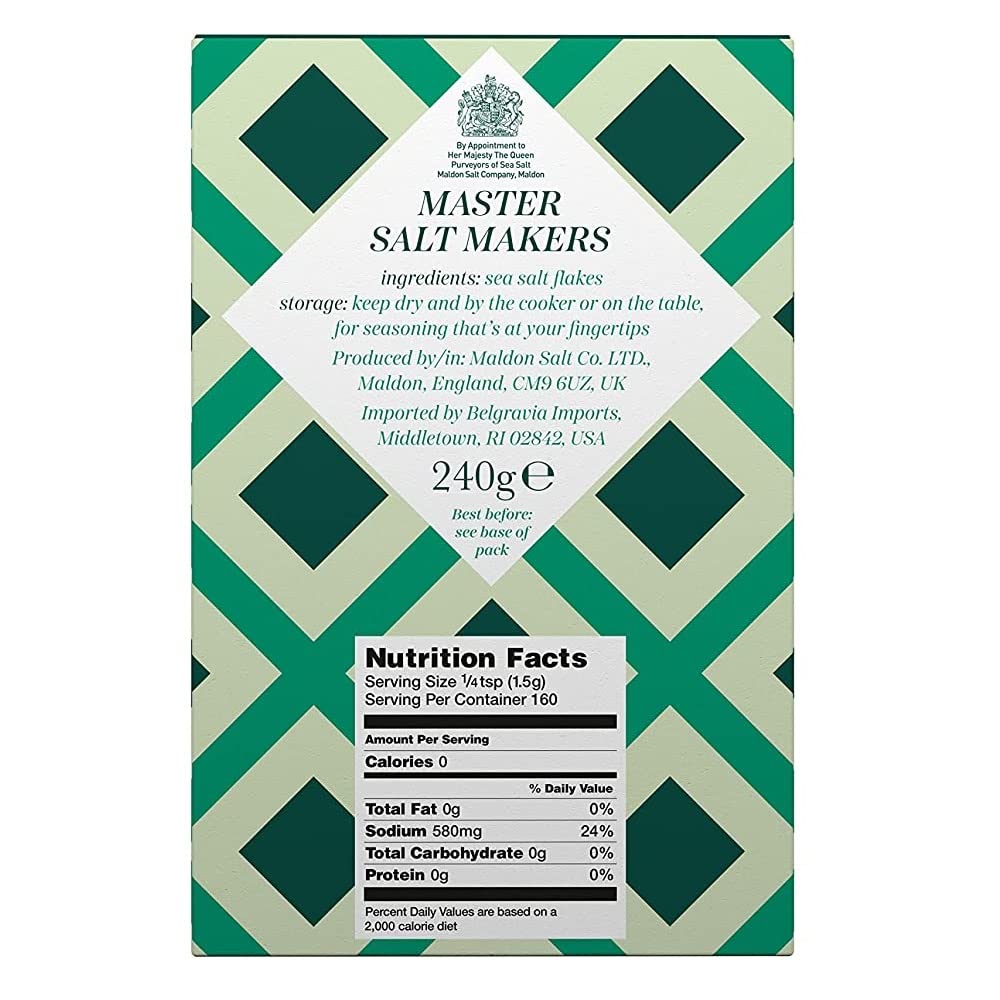 Maldon salt used to finish a dish or garnish on cocktails.