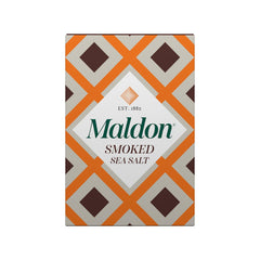 Maldon smoked sea salt flakes in a jar, rich smoky flavor to finish meats
