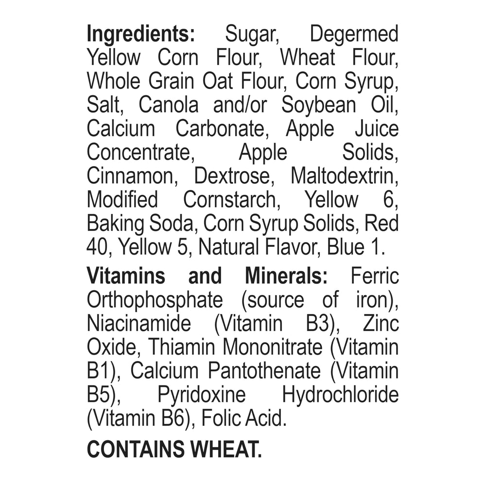 Close-up of Malt-O-Meal Apple Zings cereal rings showing cinnamon and apple notes