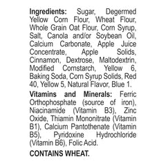 Close-up of Malt-O-Meal Apple Zings cereal rings showing cinnamon and apple notes