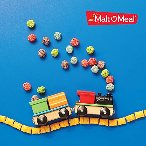 Malt-O-Meal Berry Colossal Crunch on a kitchen table ready for serving.