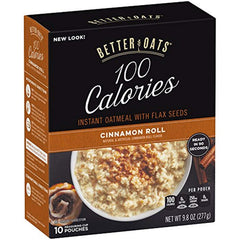 Malt-O-Meal Better Oats Cinnamon Roll instant oatmeal with flax; convenient, fiber-rich breakfast.