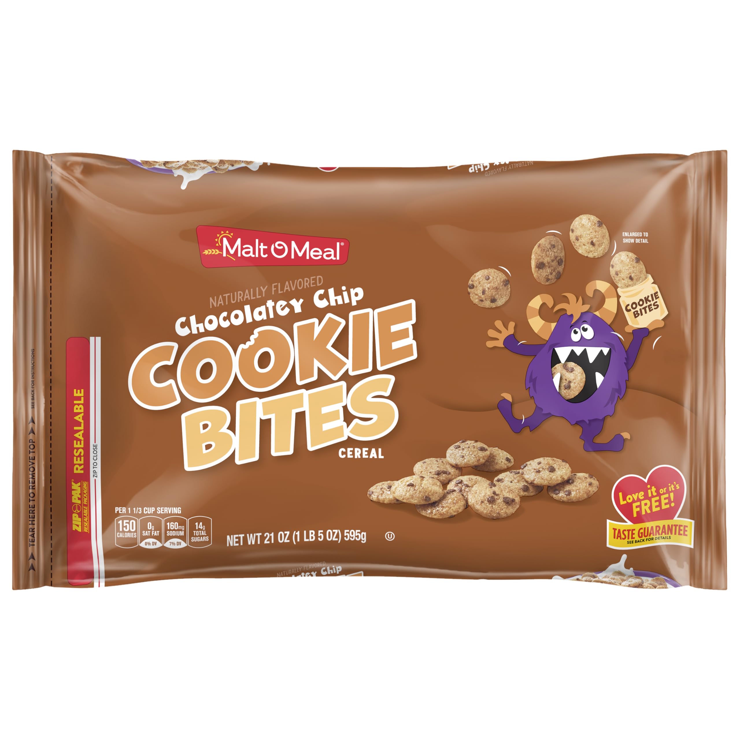 Malt-O-Meal Chocolatey Chip Cookie Bites in a bowl, a delicious breakfast option.