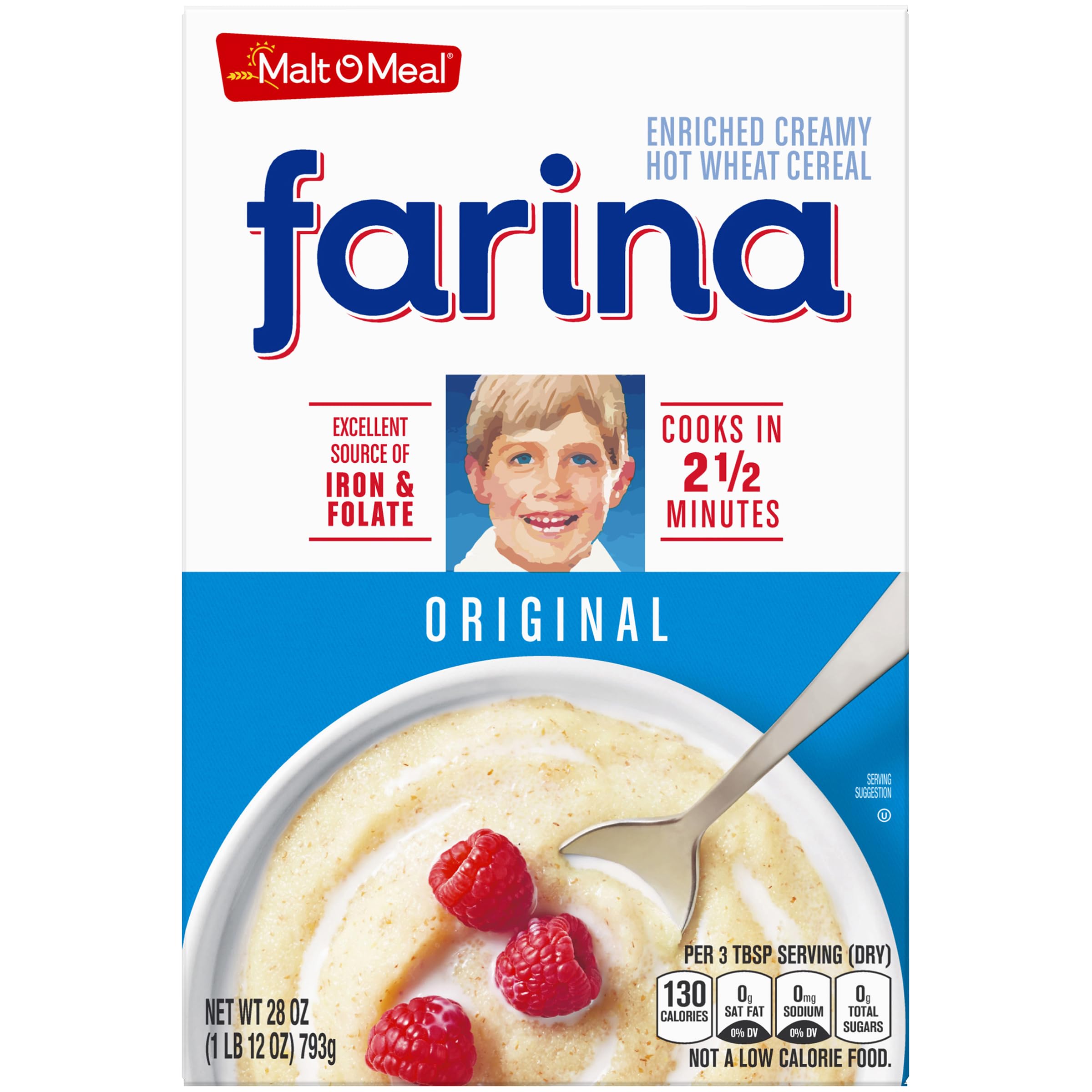 Malt-O-Meal Farina enriched creamy cereal in a warm bowl for breakfast