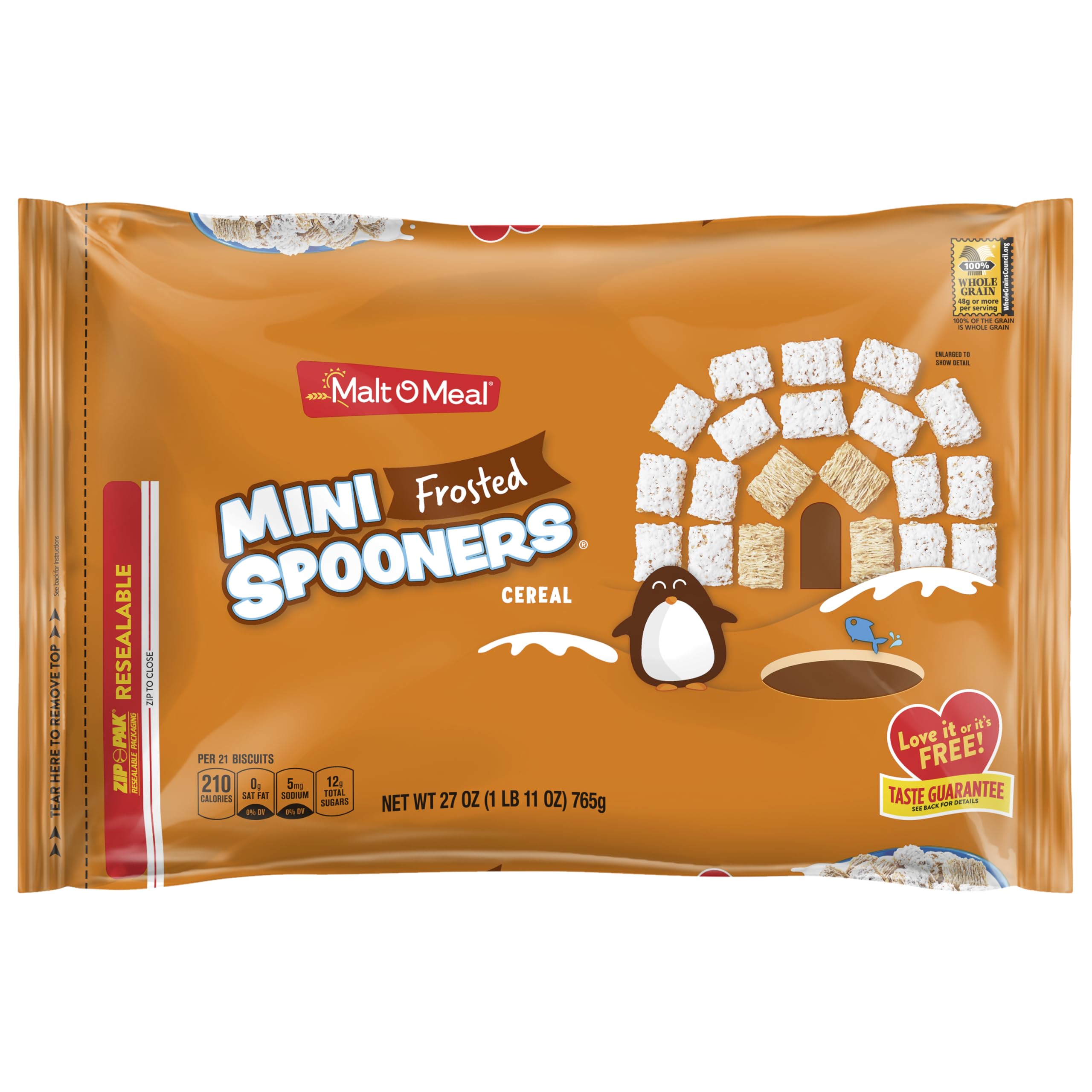 Malt-O-Meal Frosted Mini Spooners in a bowl for a crunchy breakfast.