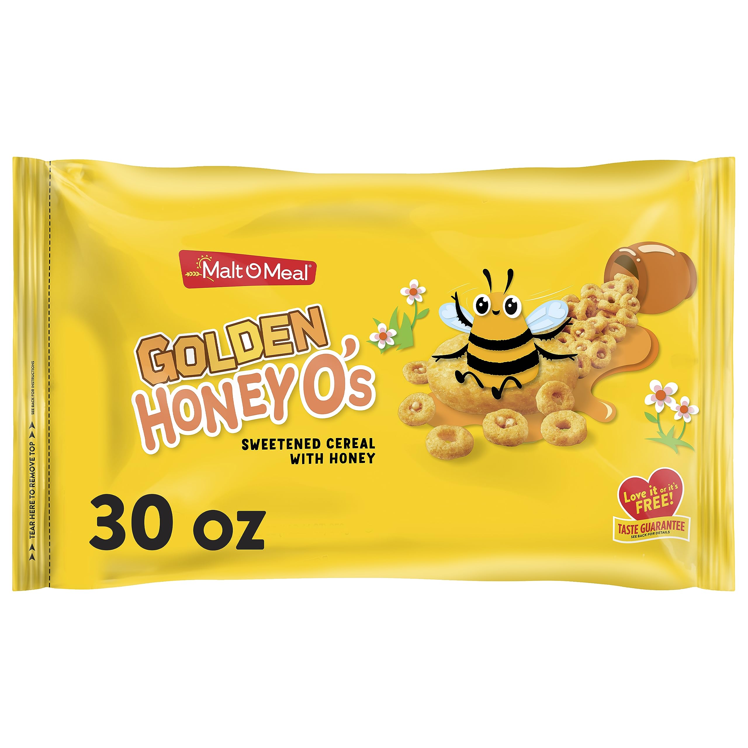Malt-O-Meal Golden Honey O's pouring into a bowl for quick breakfast