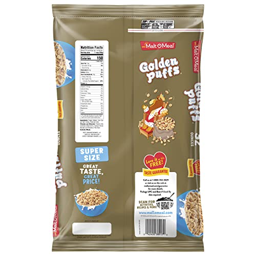 Malt-O-Meal Golden Puffs bowl with spoon ready for a crispy breakfast