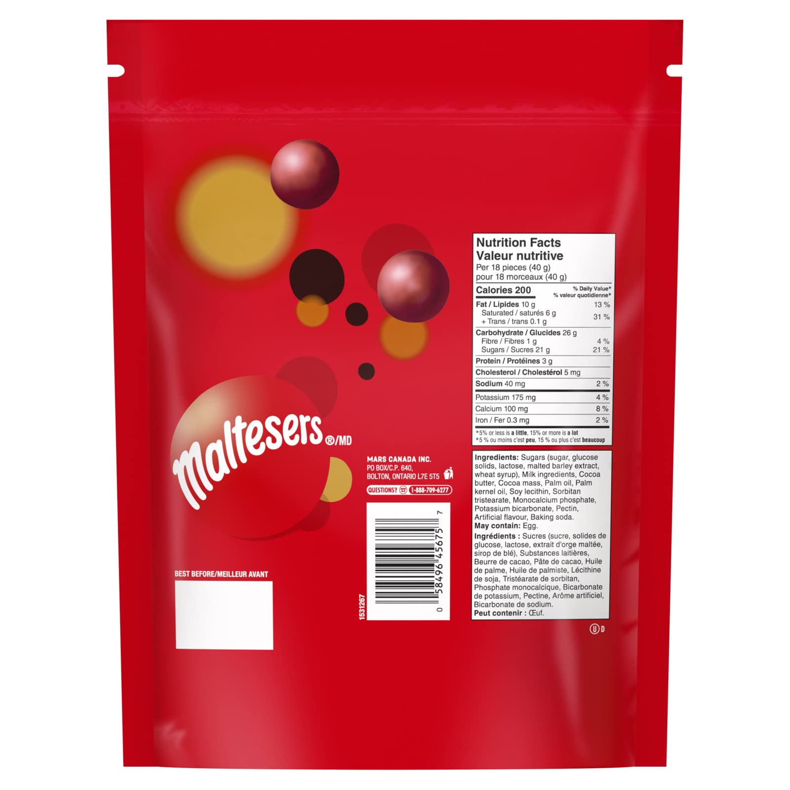 Maltesers Celebration 650g open pouch showing chocolates, perfect for easy snacking.
