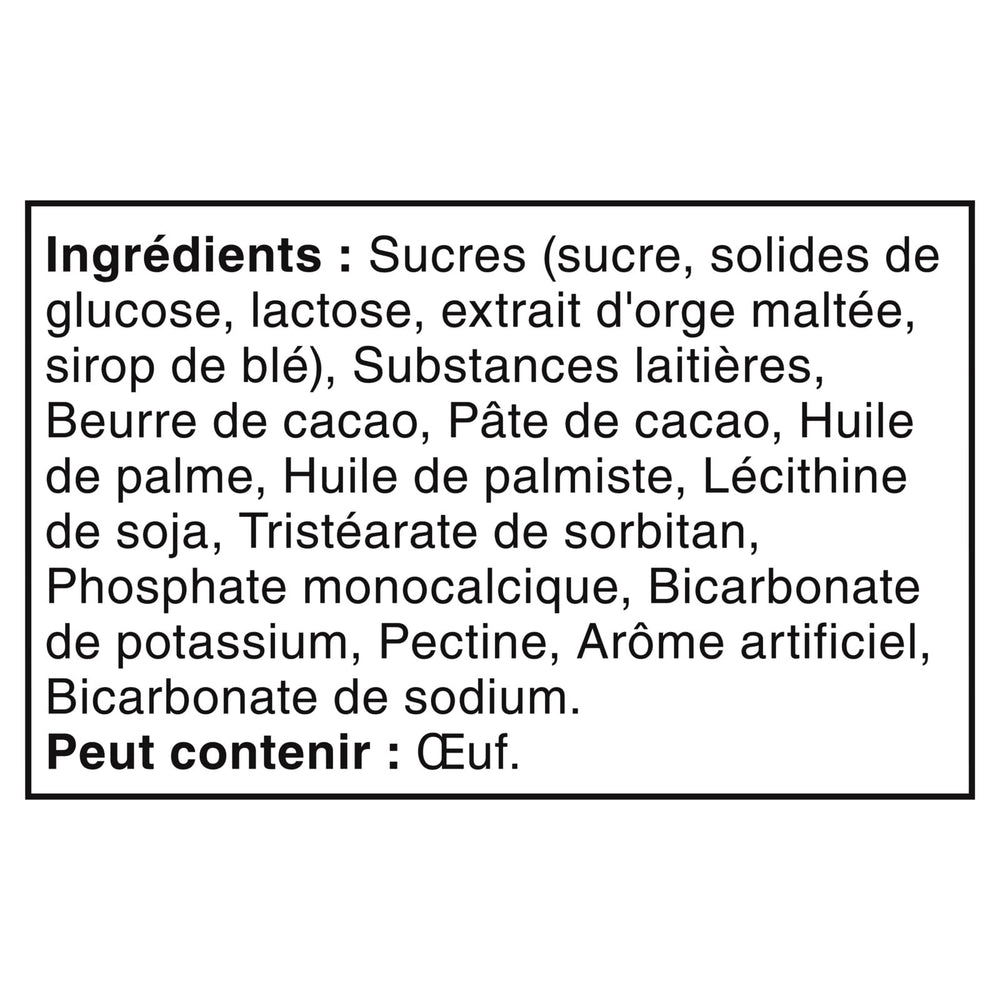Maltesers Celebration 650g packaging label, informs ingredients and serving tips.